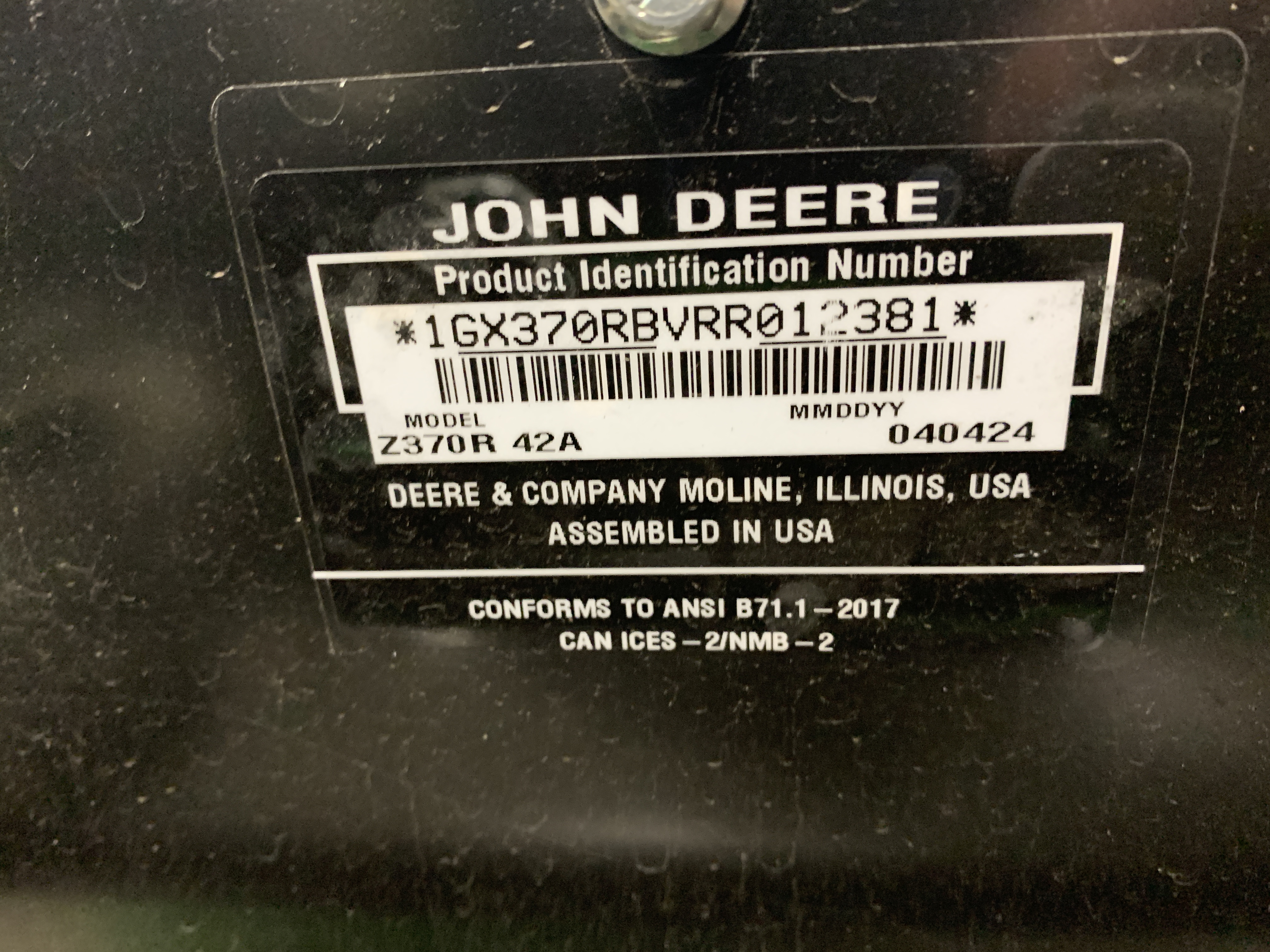 2024 John Deere Z370R