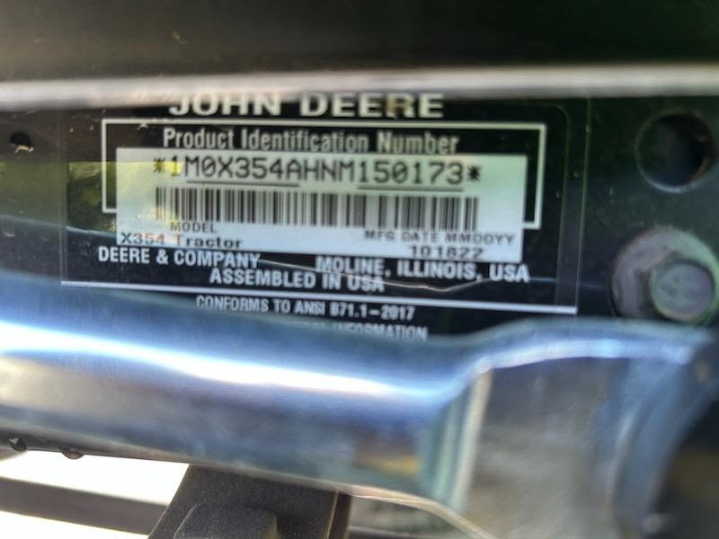 2022 John Deere X354