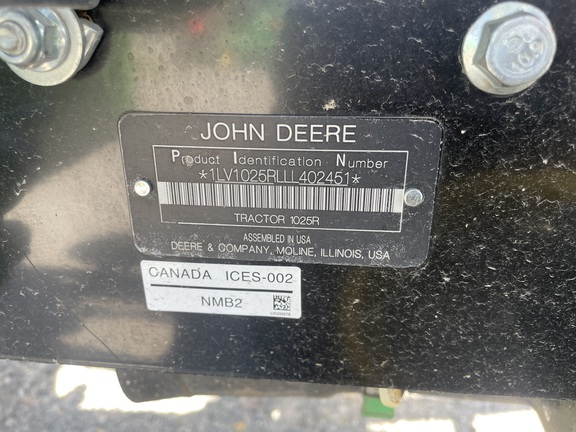 2020 John Deere 1025R