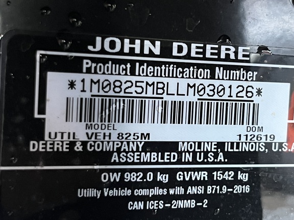 2020 John Deere 825M