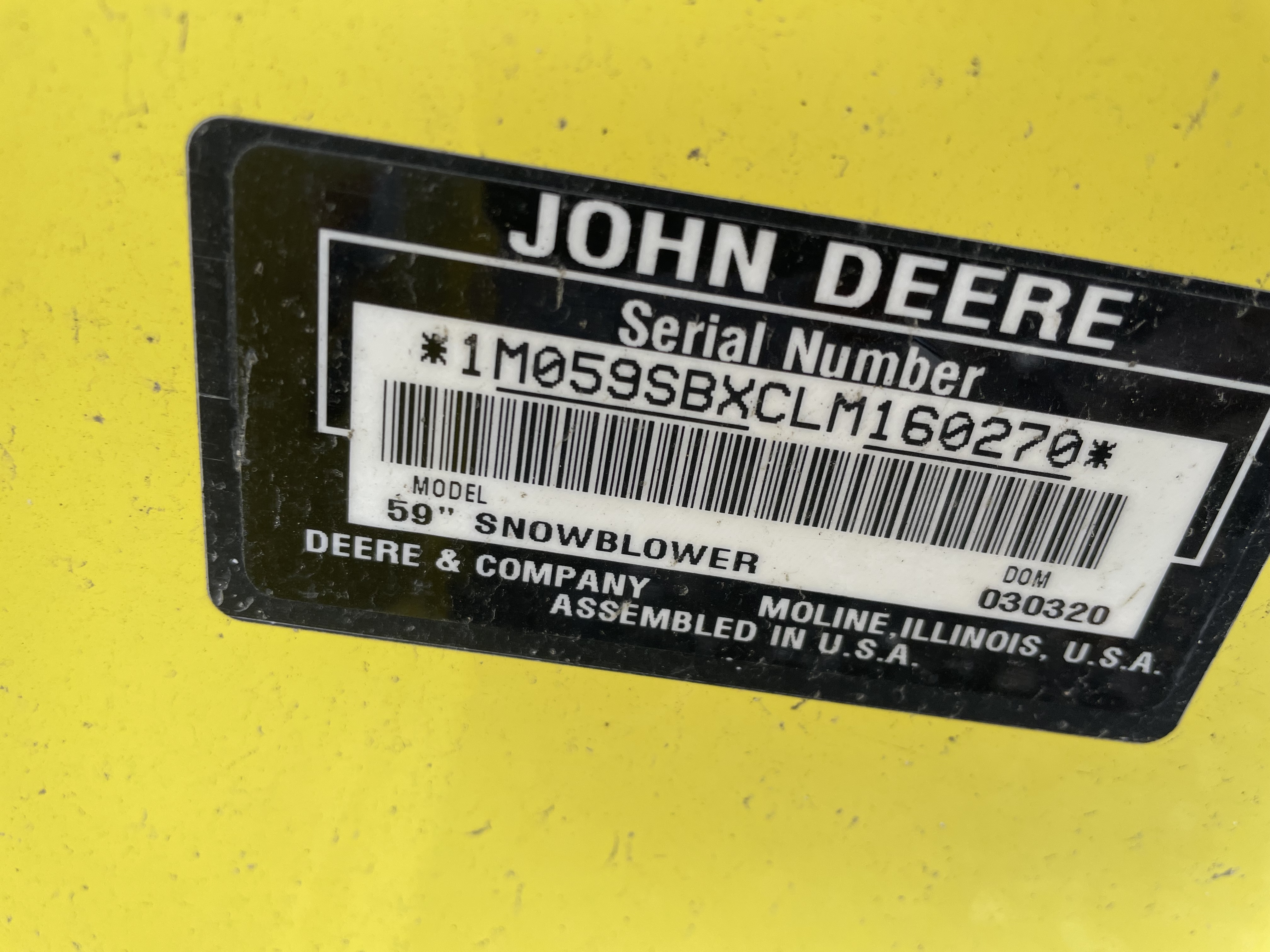 2020 John Deere 59SB