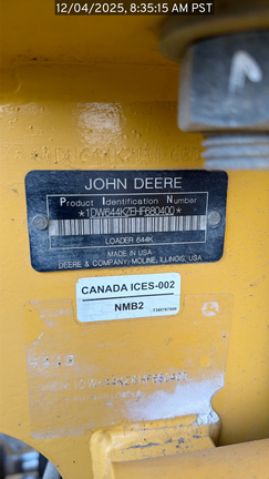 2017 John Deere 644K