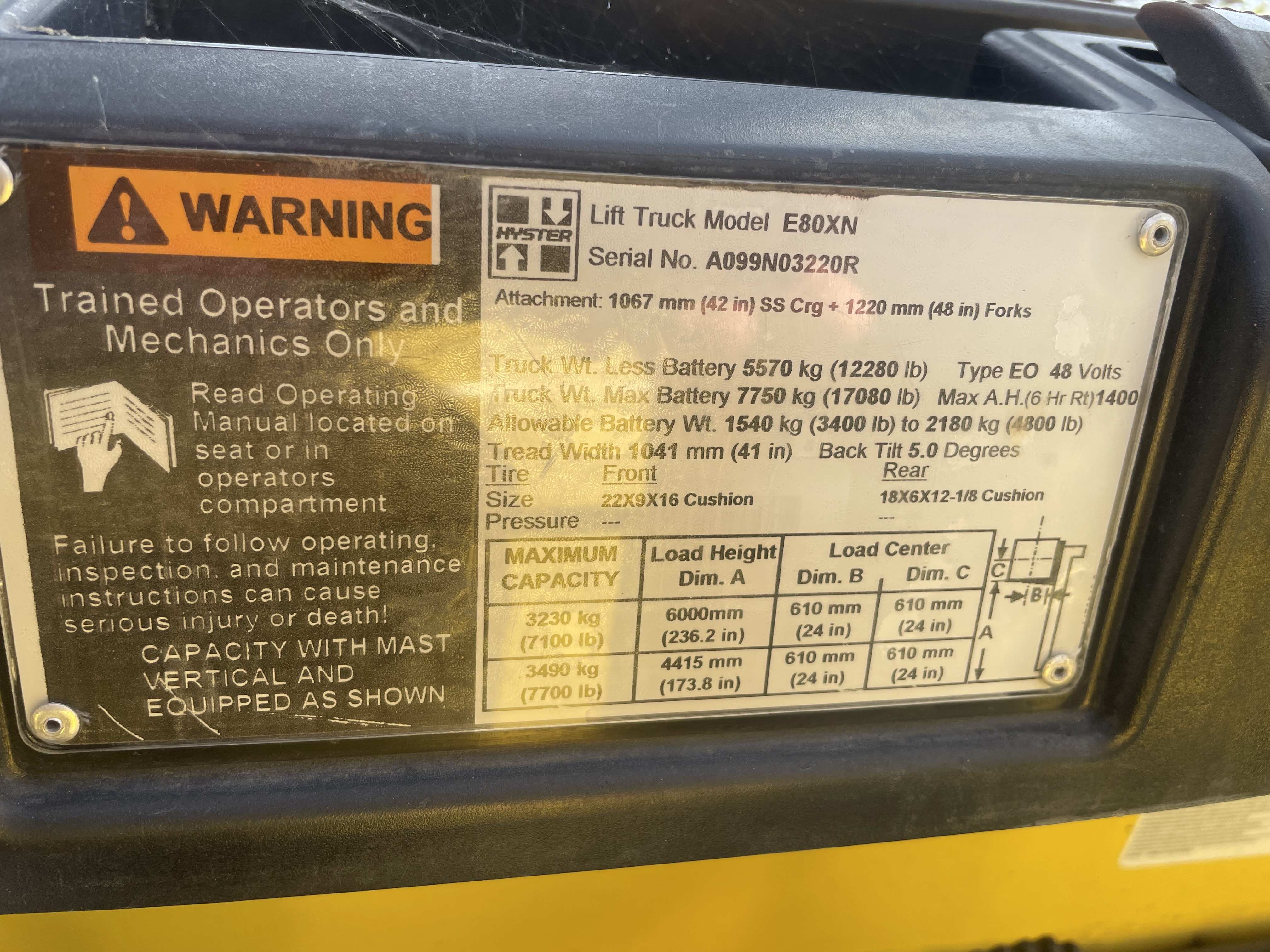 2017 Hyster E80XN